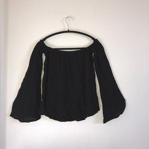 Black off the shoulder shirt